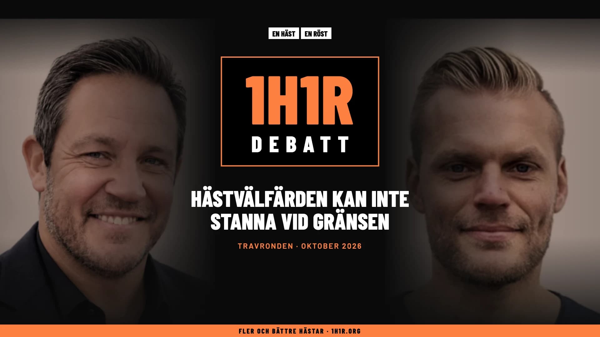 1H1R Debatt: Hästvälfärden kan inte stanna vid gränsen. Peter Henriksson och Johan Arneng.